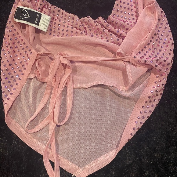 Pink Rhinestone Halter Top - Picture 3 of 4